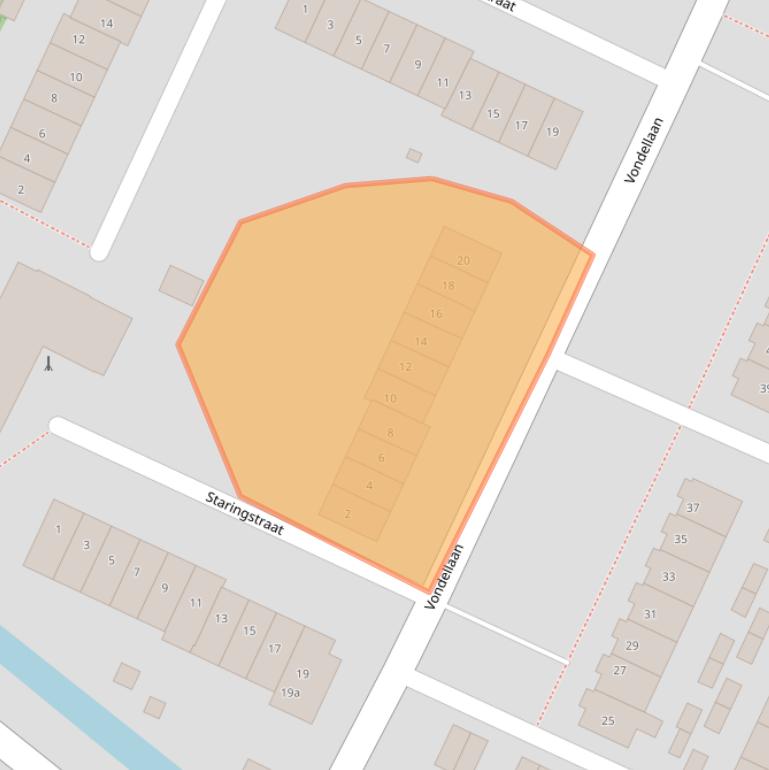 Kaart van postcodegebied 2951TS.