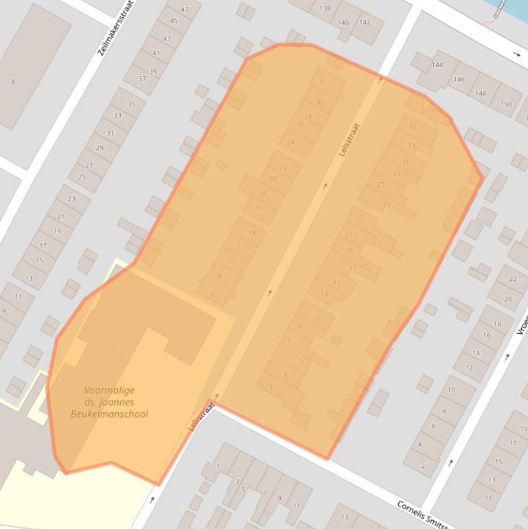 Kaart van postcodegebied 2951VE.