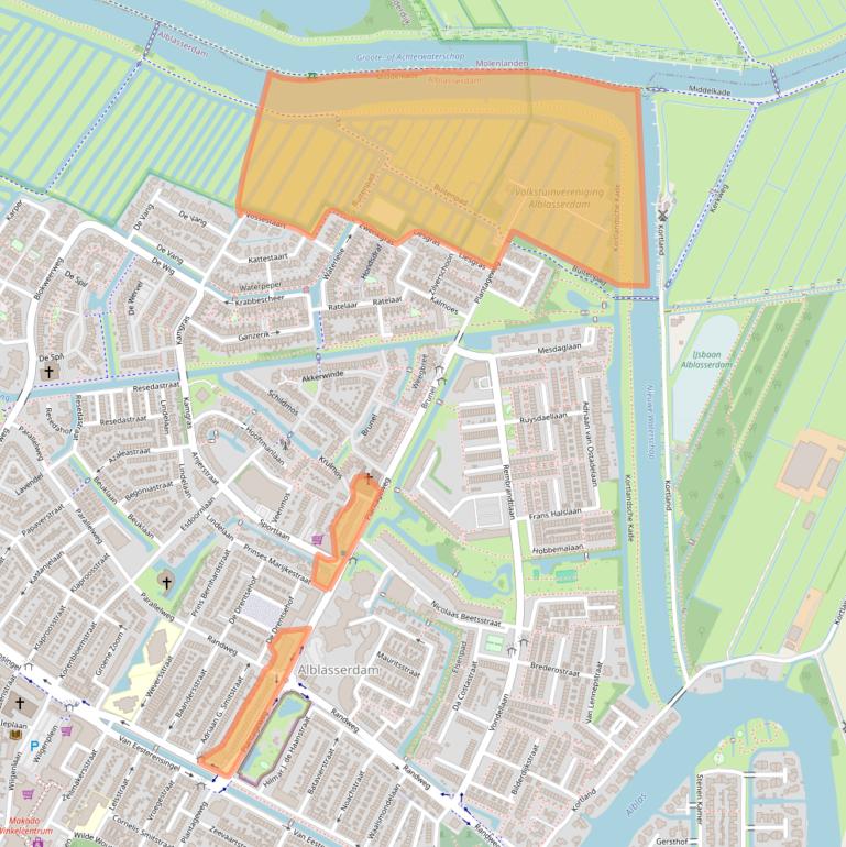 Kaart van postcodegebied 2951VH.