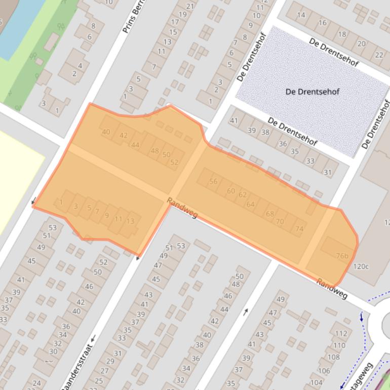 Kaart van postcodegebied 2951VP.