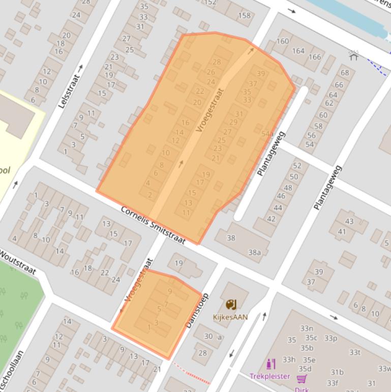 Kaart van postcodegebied 2951VT.