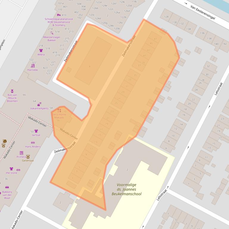 Kaart van postcodegebied 2951VX.