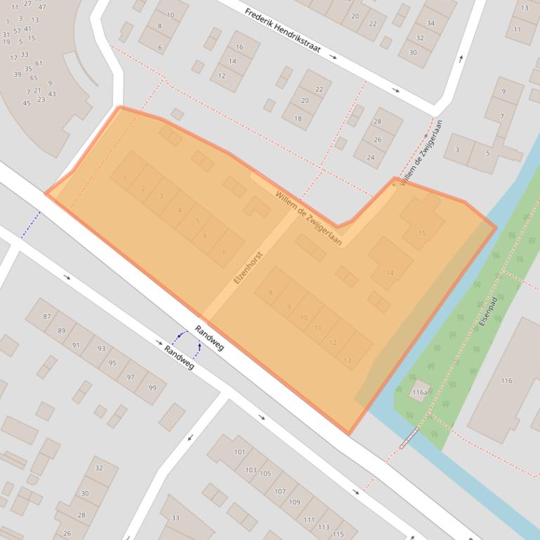 Kaart van postcodegebied 2951WB.