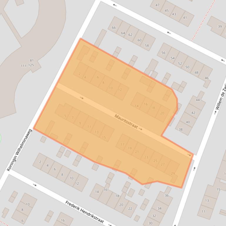 Kaart van postcodegebied 2951XG.