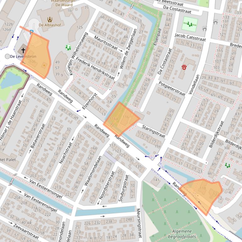 Kaart van postcodegebied 2951XT.
