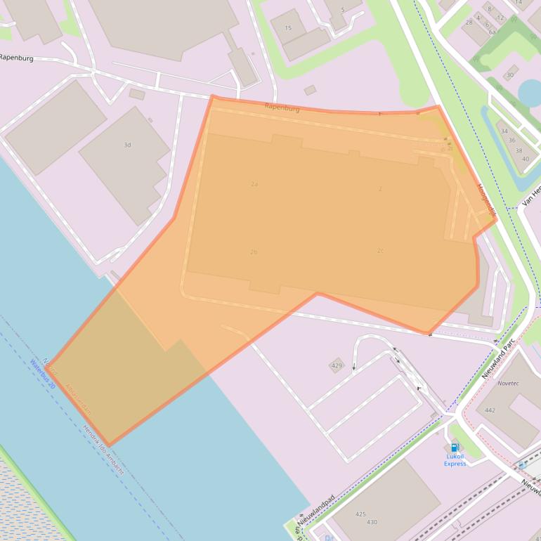 Kaart van postcodegebied 2952AE.