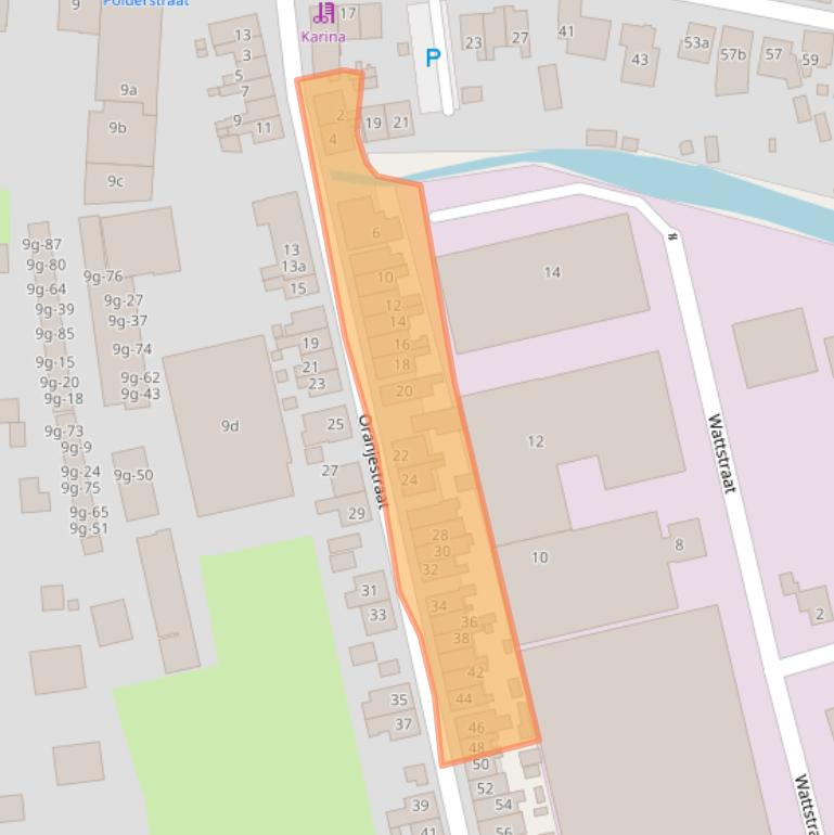 Kaart van postcodegebied 2952AH.