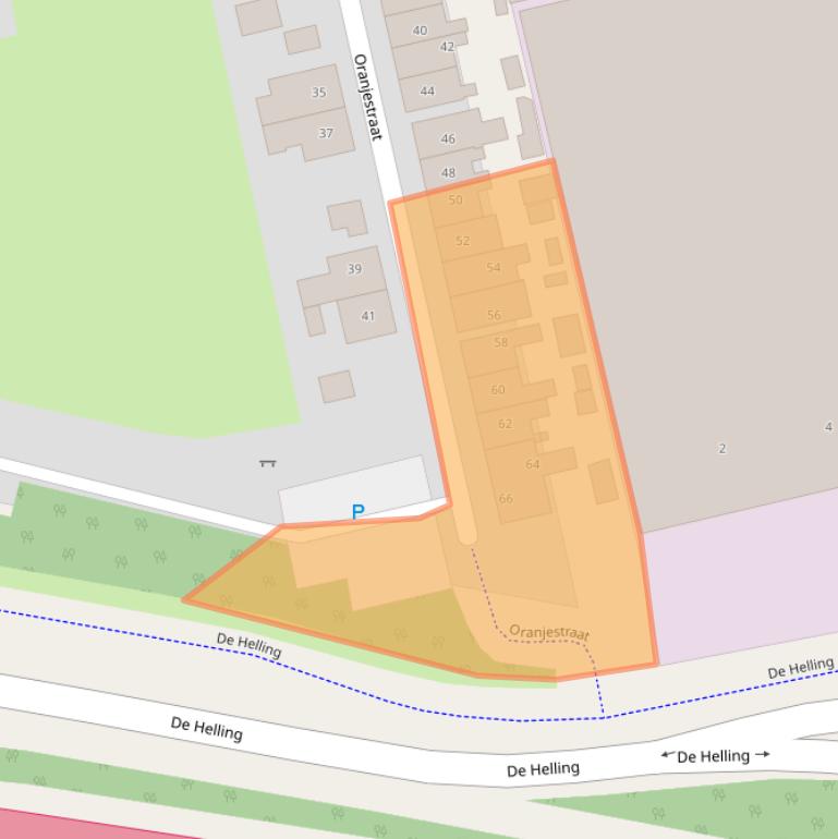 Kaart van postcodegebied 2952AJ.