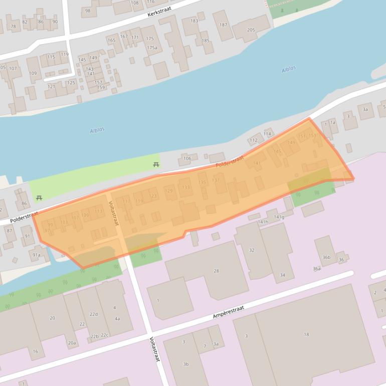 Kaart van postcodegebied 2952AL.