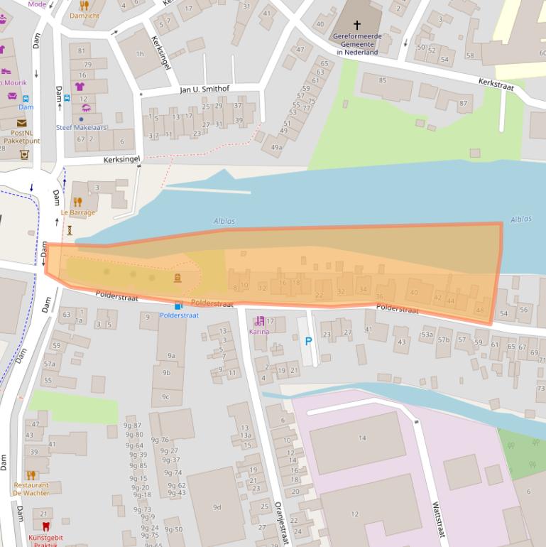 Kaart van postcodegebied 2952AM.