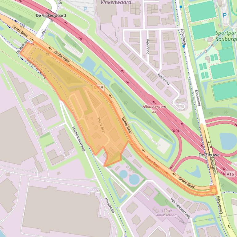 Kaart van postcodegebied 2952AS.