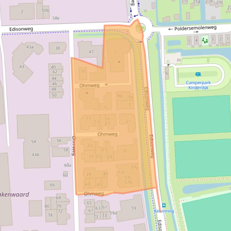 Kaart van postcodegebied 2952BD.