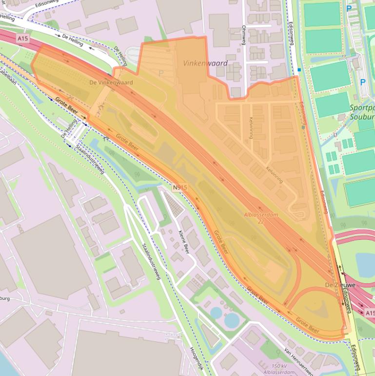 Kaart van postcodegebied 2952BG.