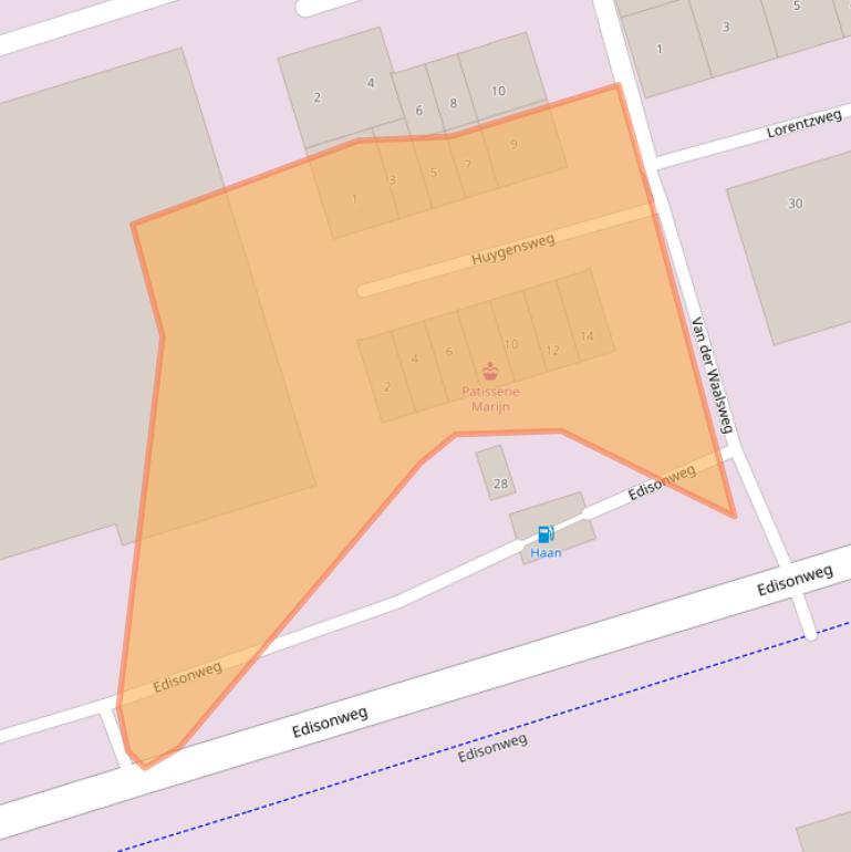 Kaart van postcodegebied 2952BM.