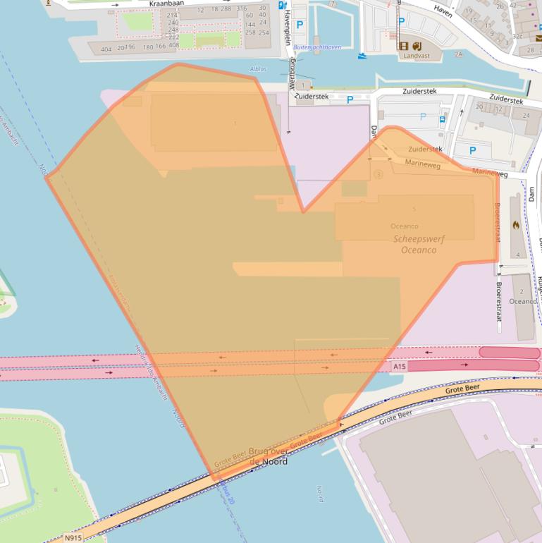 Kaart van postcodegebied 2952BX.