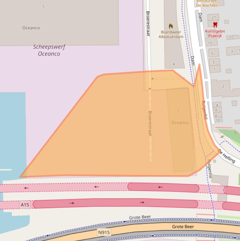 Kaart van postcodegebied 2952BZ.