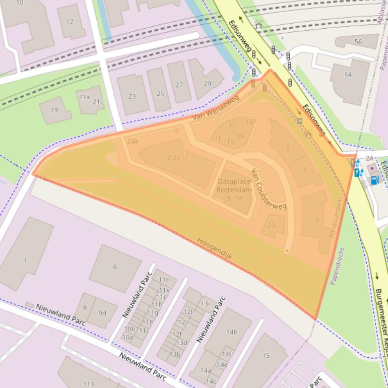 Kaart van postcodegebied 2952CB.