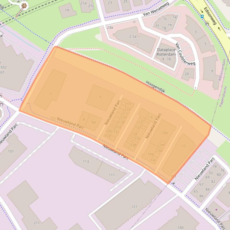 Kaart van postcodegebied 2952DA.