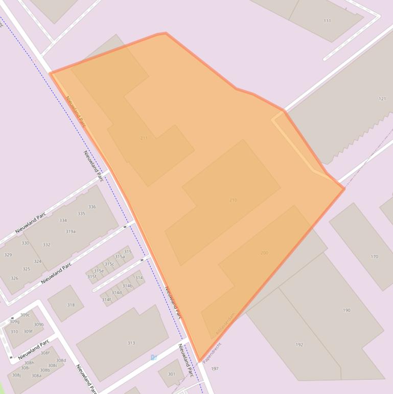 Kaart van postcodegebied 2952DC.