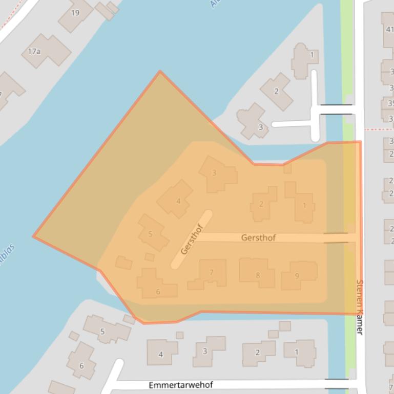 Kaart van postcodegebied 2952EB.