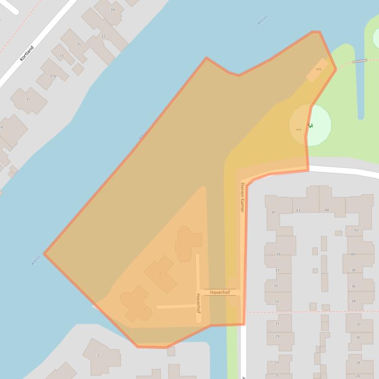 Kaart van postcodegebied 2952EC.