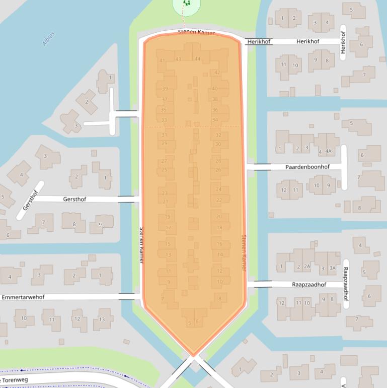 Kaart van postcodegebied 2952ED.