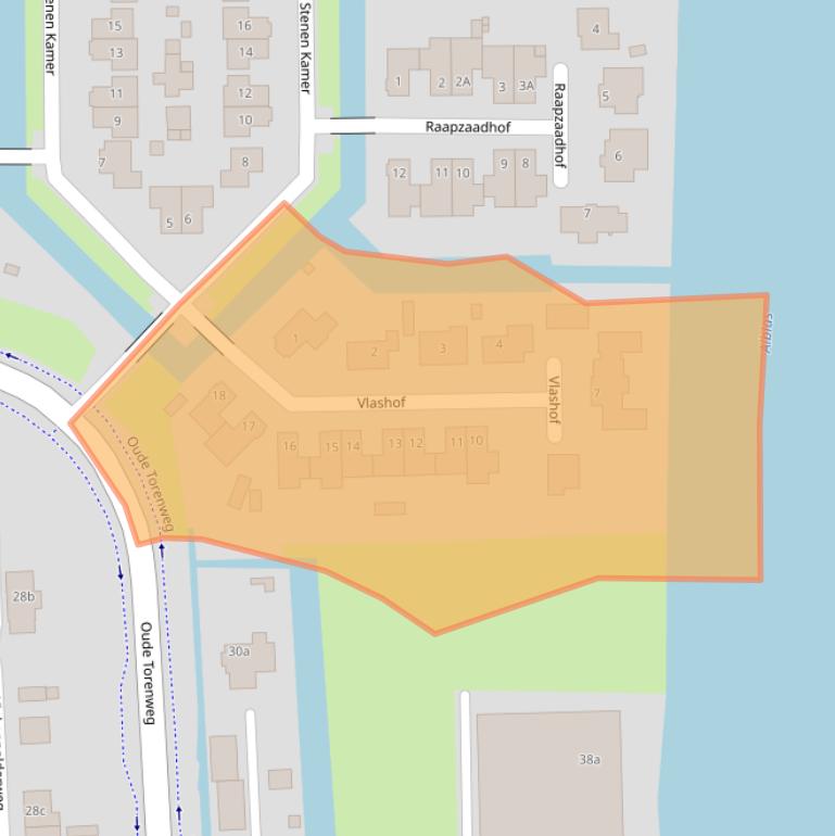 Kaart van postcodegebied 2952EE.