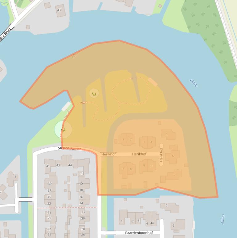 Kaart van postcodegebied 2952EJ.