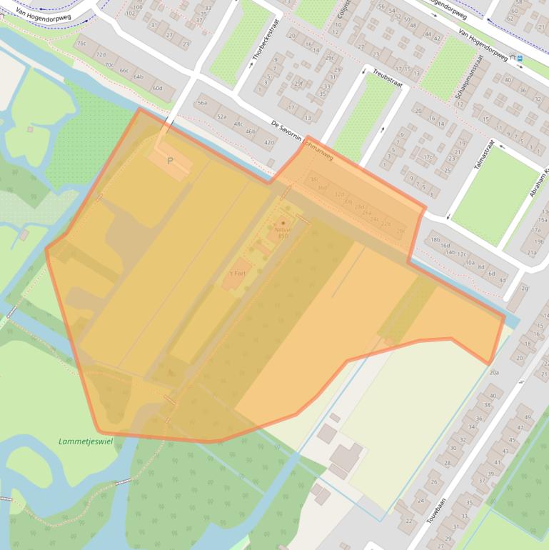 Kaart van postcodegebied 2953AJ.