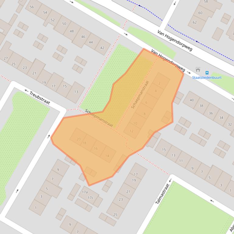 Kaart van postcodegebied 2953AM.