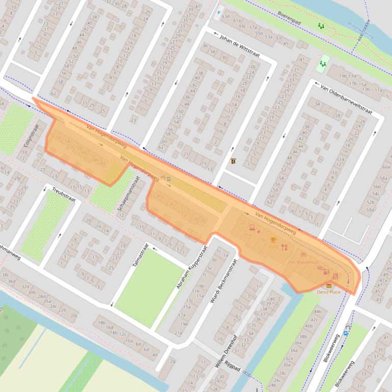 Kaart van postcodegebied 2953AS.