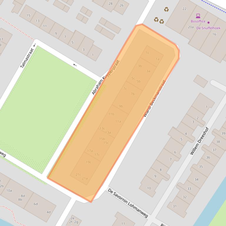 Kaart van postcodegebied 2953AV.