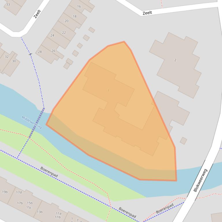 Kaart van postcodegebied 2953BA.