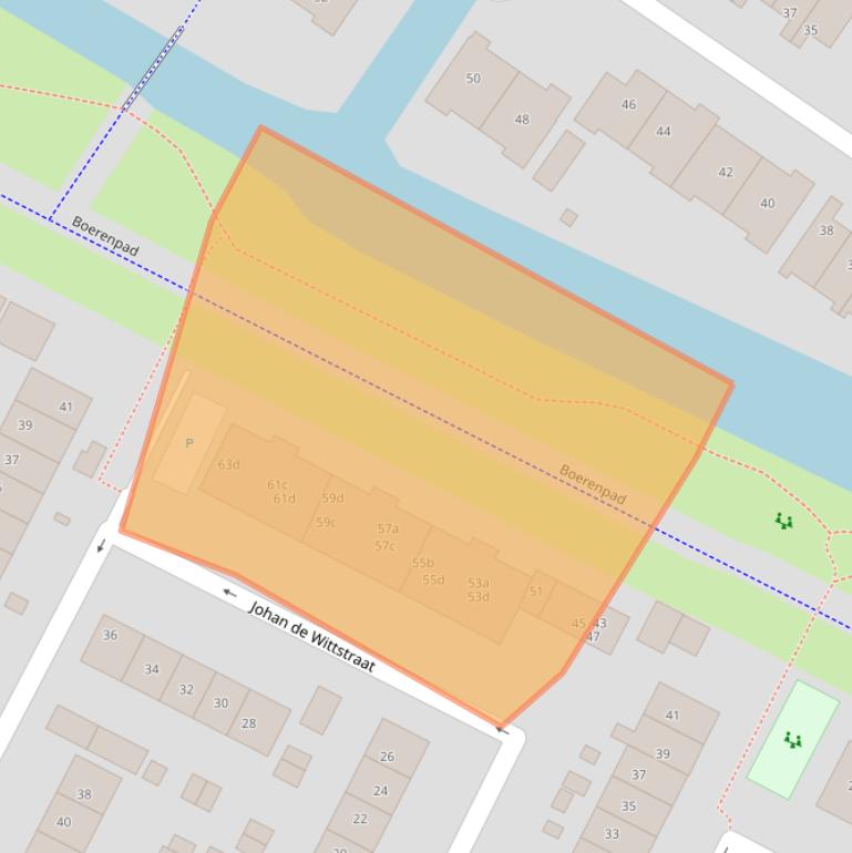 Kaart van postcodegebied 2953BH.