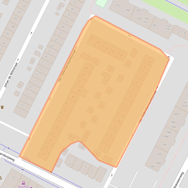 Kaart van postcodegebied 2953BR.