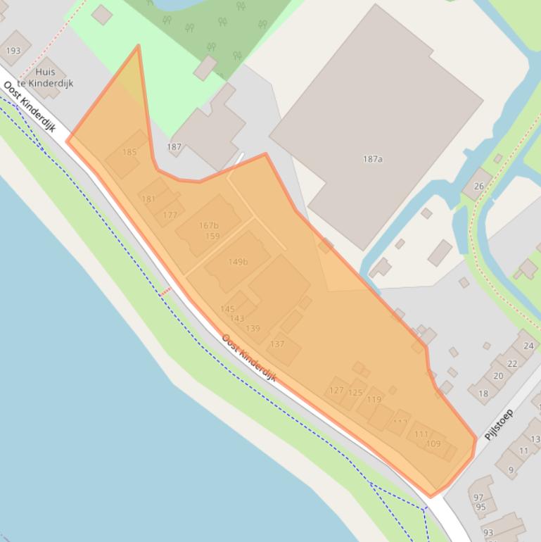 Kaart van postcodegebied 2953CK.