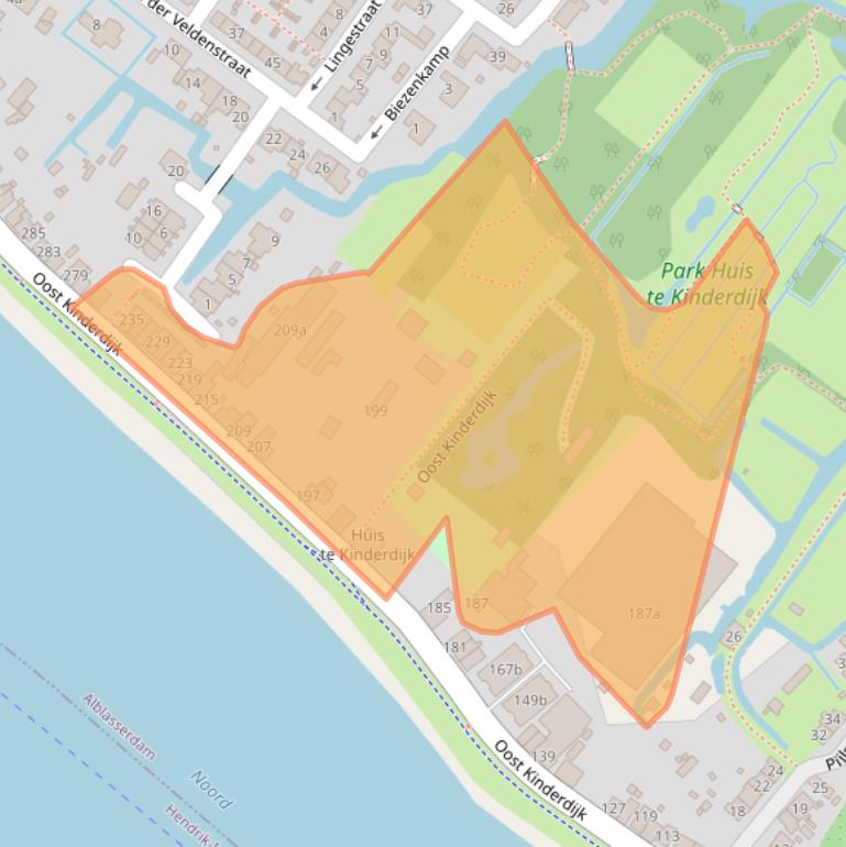 Kaart van postcodegebied 2953CL.