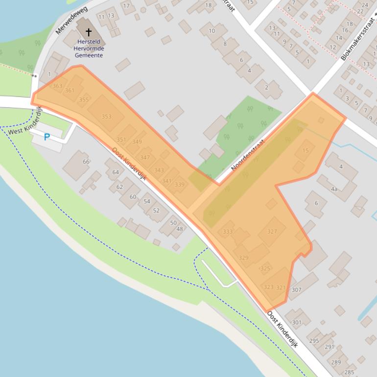 Kaart van postcodegebied 2953CN.