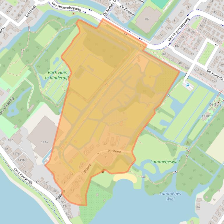 Kaart van postcodegebied 2953CS.