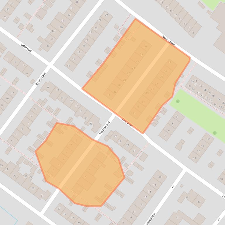 Kaart van postcodegebied 2953CV.