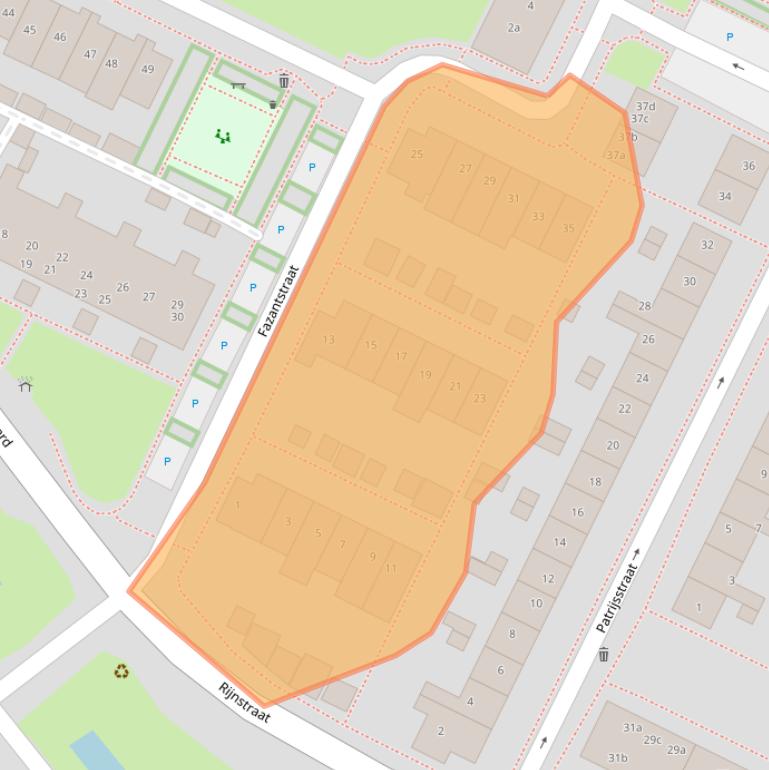 Kaart van postcodegebied 2953EB.