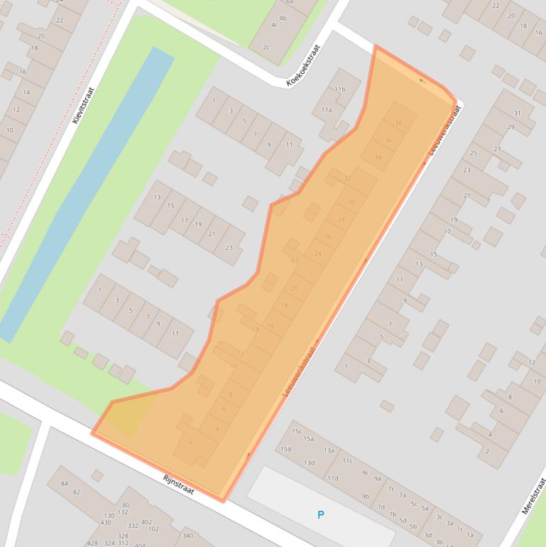 Kaart van postcodegebied 2953EJ.