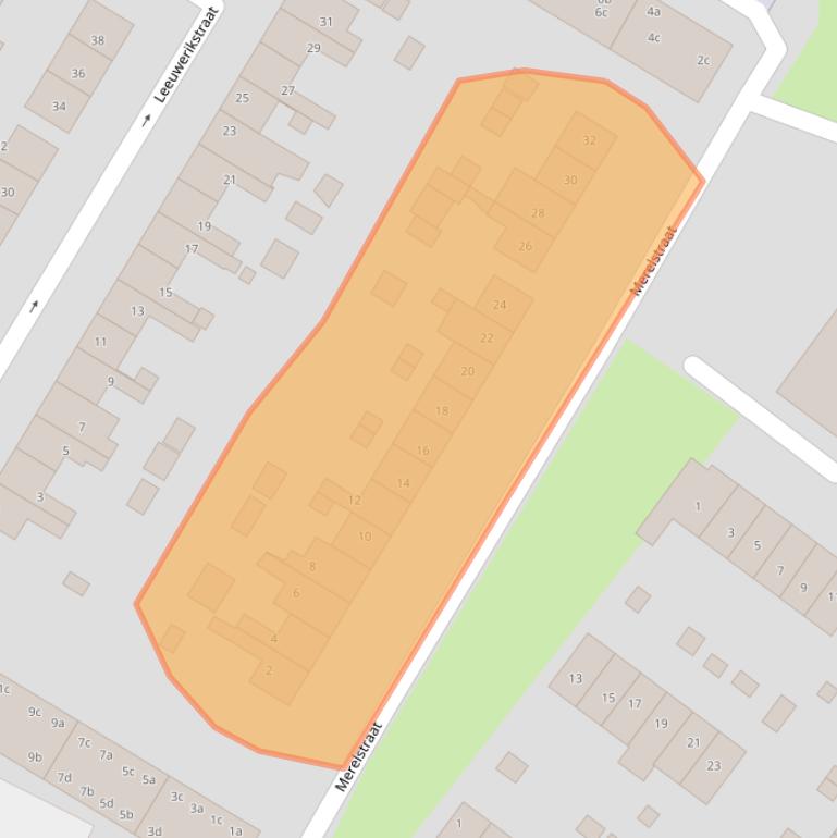 Kaart van postcodegebied 2953EL.