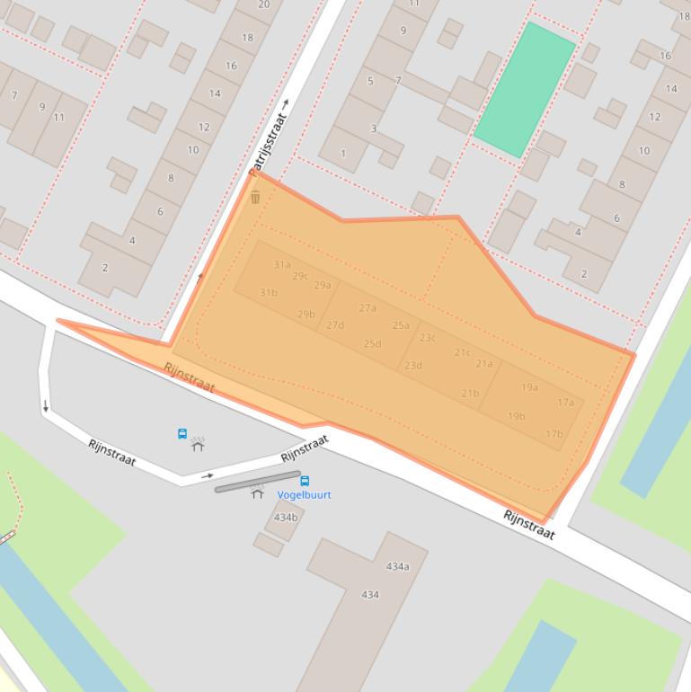 Kaart van postcodegebied 2953ET.