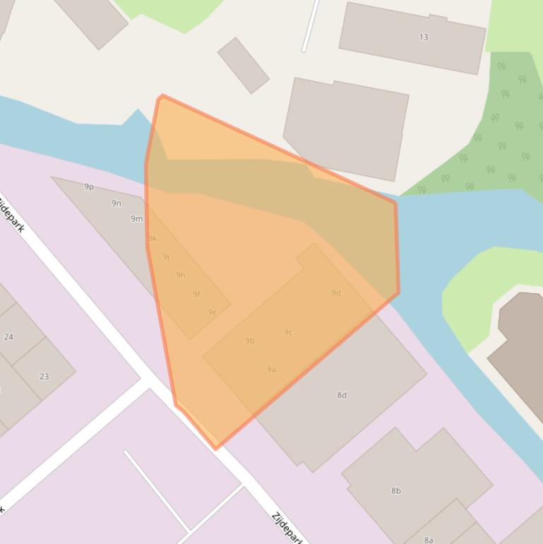 Kaart van postcodegebied 2953LB.