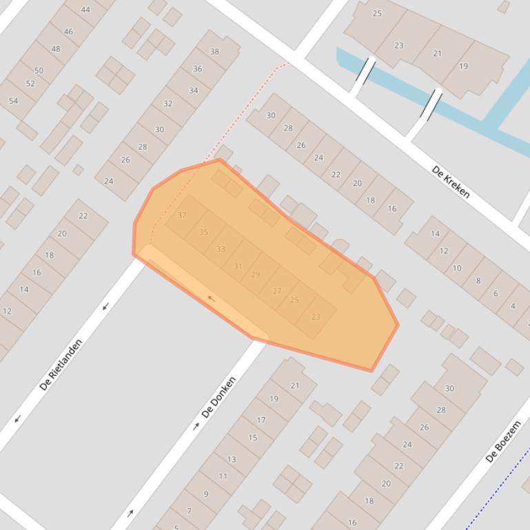 Kaart van postcodegebied 2953WE.
