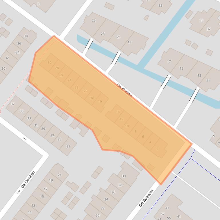 Kaart van postcodegebied 2953WJ.