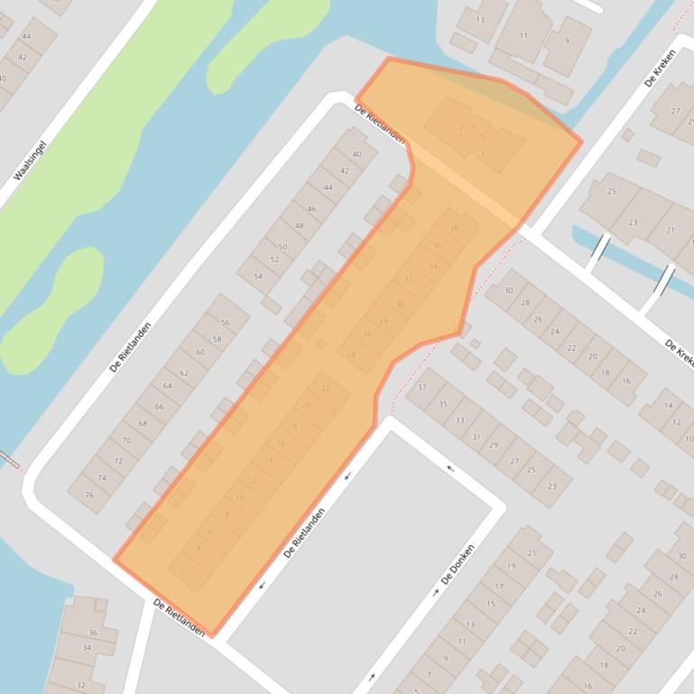 Kaart van postcodegebied 2953WN.