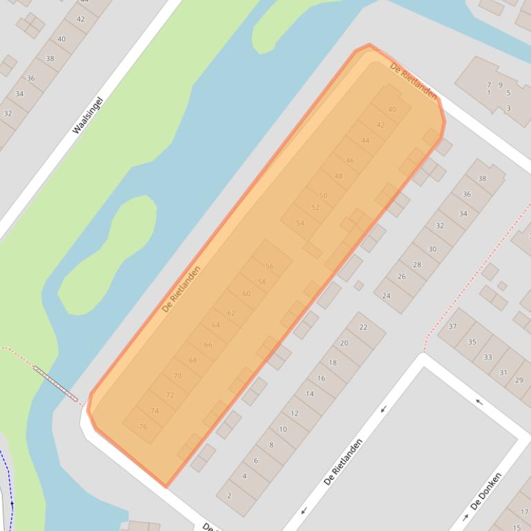 Kaart van postcodegebied 2953WP.