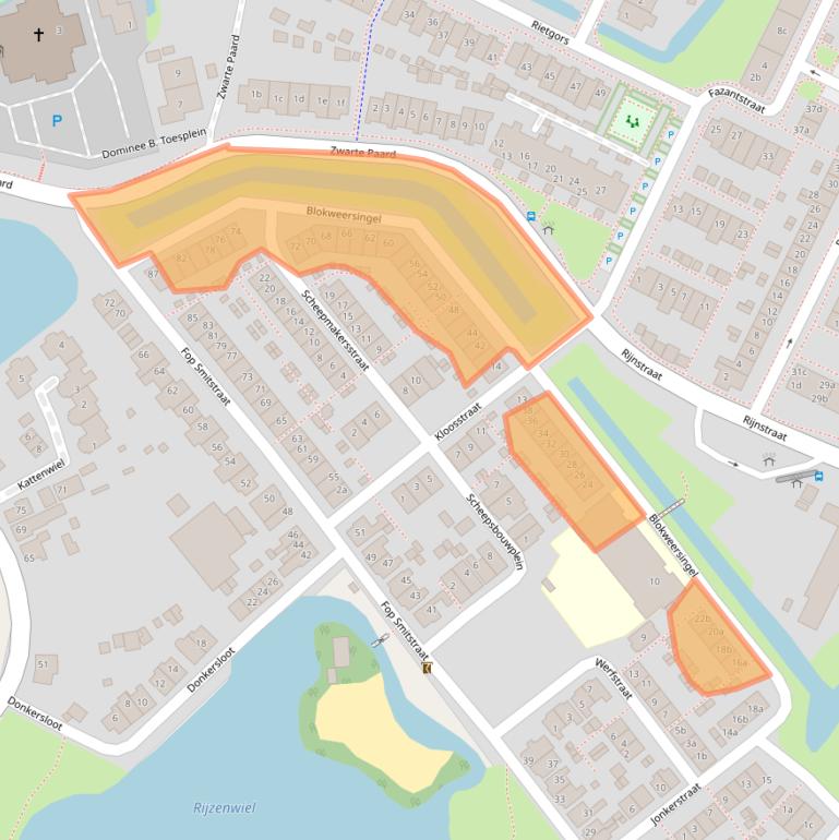 Kaart van postcodegebied 2953XA.
